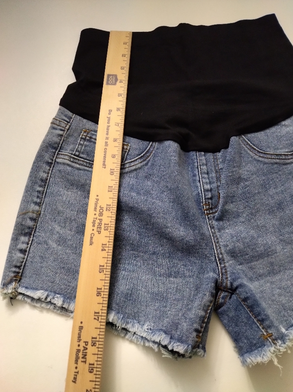 Love Soho Maternity Denim Shorts with Black Elastic Waistband New Size XL - Picture 3 of 4